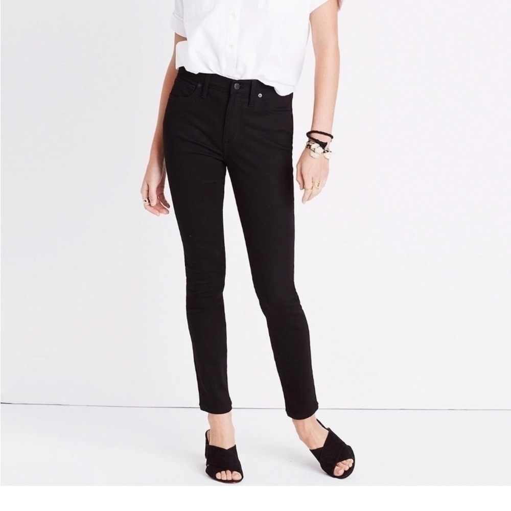 Madewell 9” High Rise Black Skinny Jeans